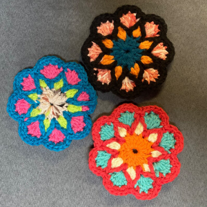 Crochet Coasters Set of Threes - Multi