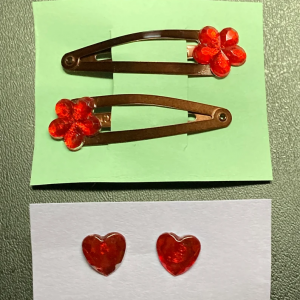 Red Heart & Flower Faux Gems | Arctiques, Etc