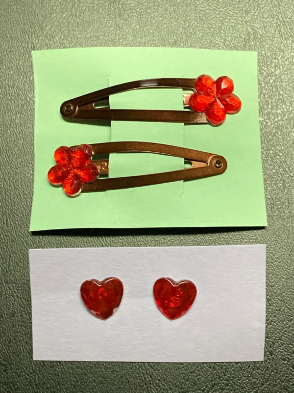 Red Heart & Flower Faux Gems | Arctiques, Etc